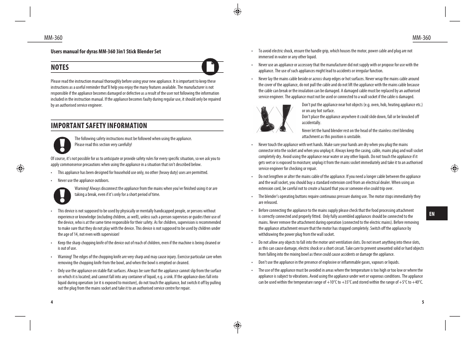 Important safety information, Mm-360 | Dyras MM-360 User Manual | Page 3 / 31