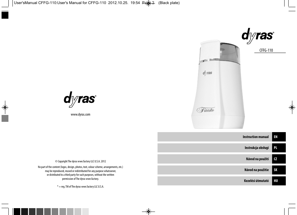 Dyras CFFG-110 User Manual | Page 2 / 23