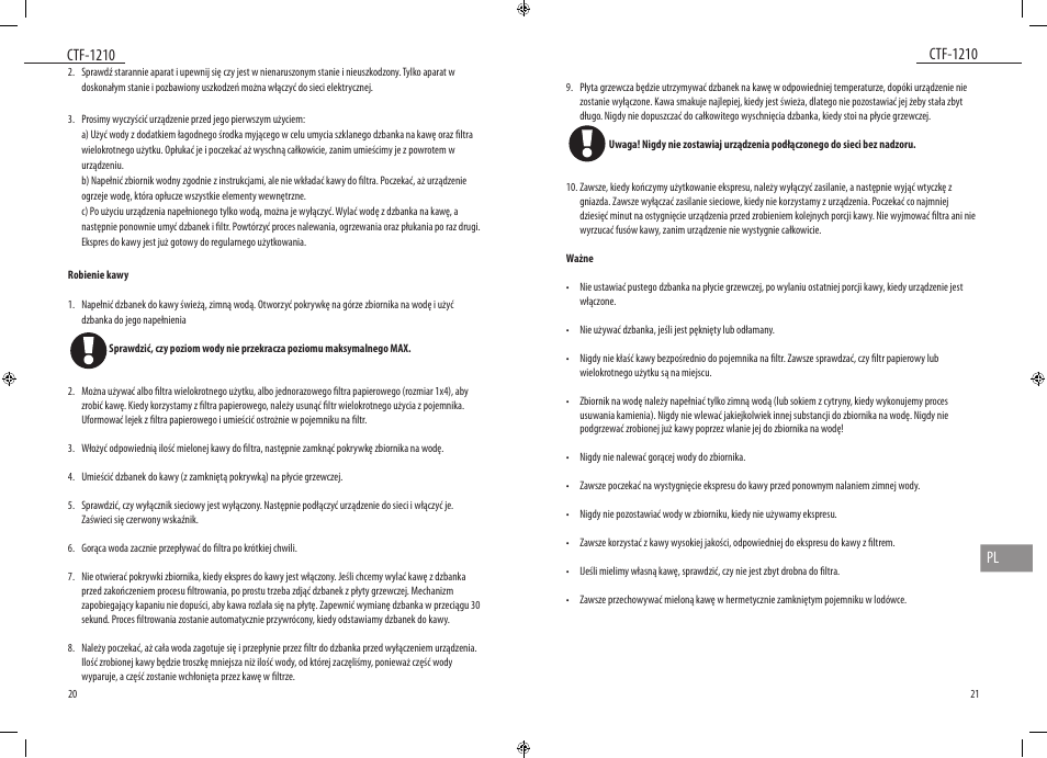 Ctf-1210, Ctf-1210 pl | Dyras CTF-1210 User Manual | Page 11 / 29