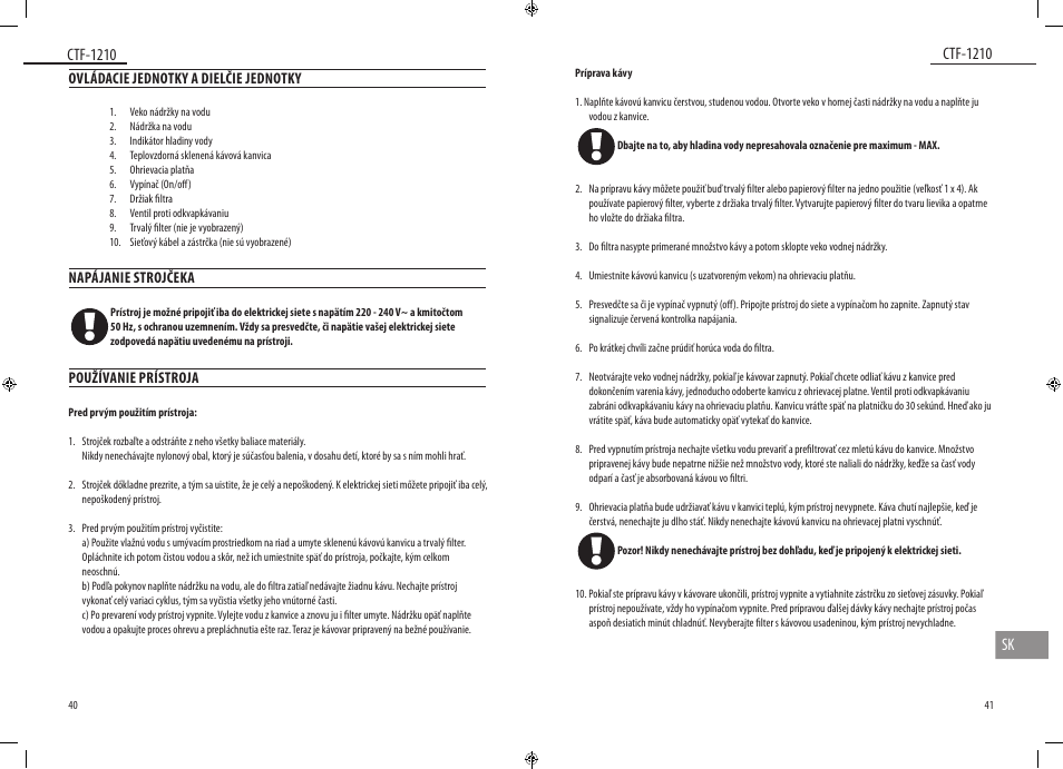 Ctf-1210, Ctf-1210 sk | Dyras CTF-1210 User Manual | Page 21 / 29