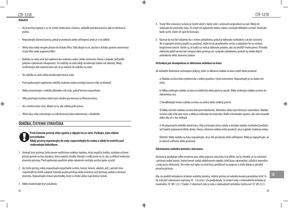 Ctf-1210, Ctf-1210 sk | Dyras CTF-1210 User Manual | Page 22 / 29