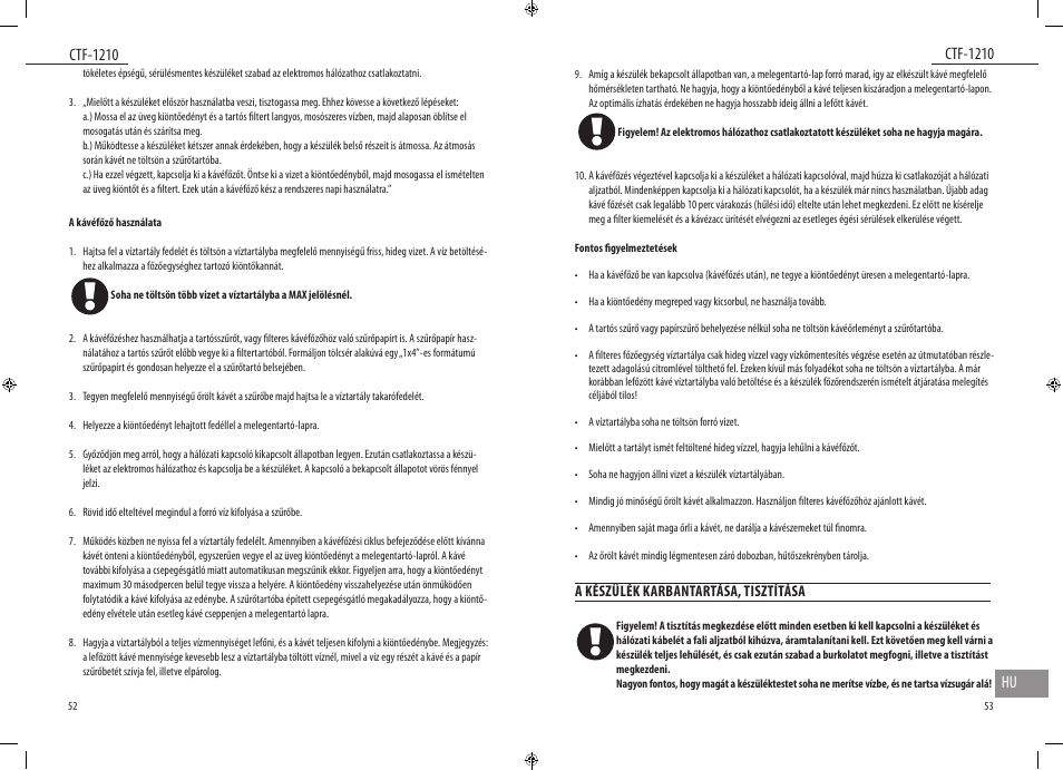 Ctf-1210, Ctf-1210 hu | Dyras CTF-1210 User Manual | Page 27 / 29