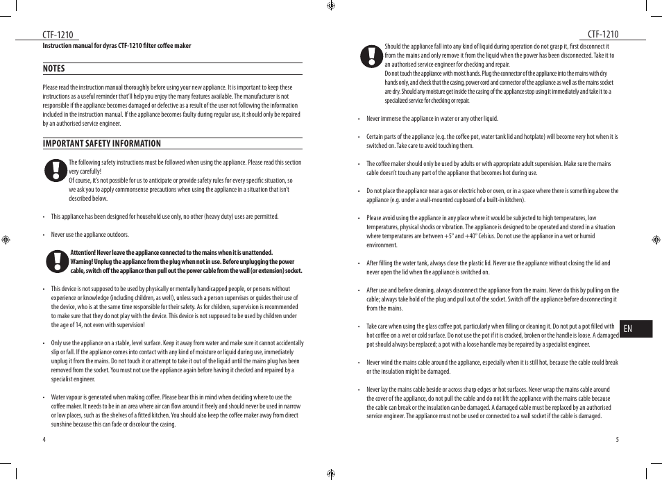 Dyras CTF-1210 User Manual | Page 3 / 29