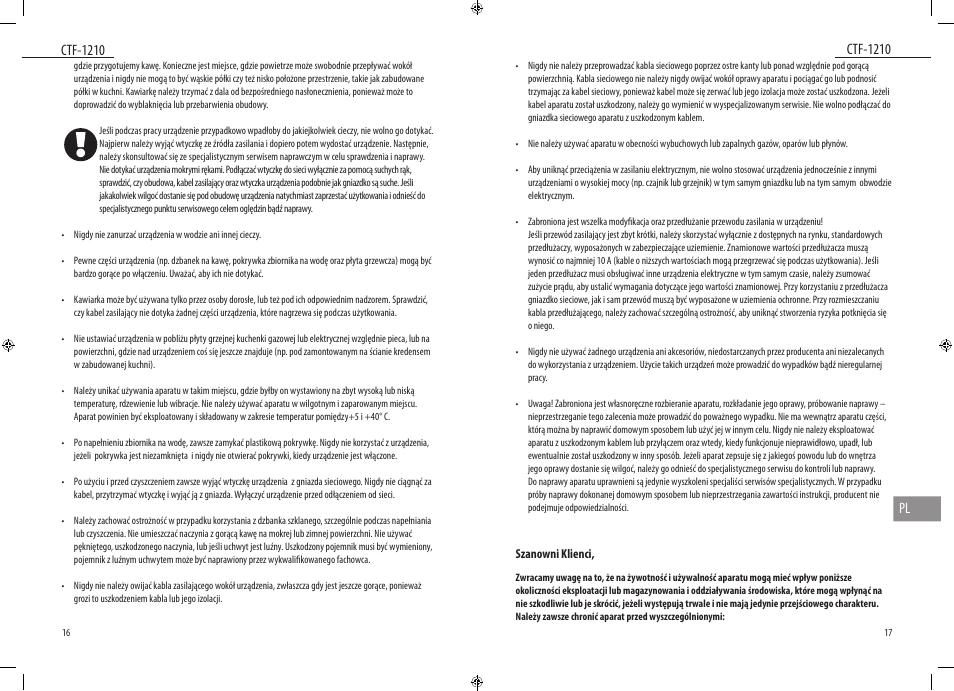 Ctf-1210, Ctf-1210 pl | Dyras CTF-1210 User Manual | Page 9 / 29