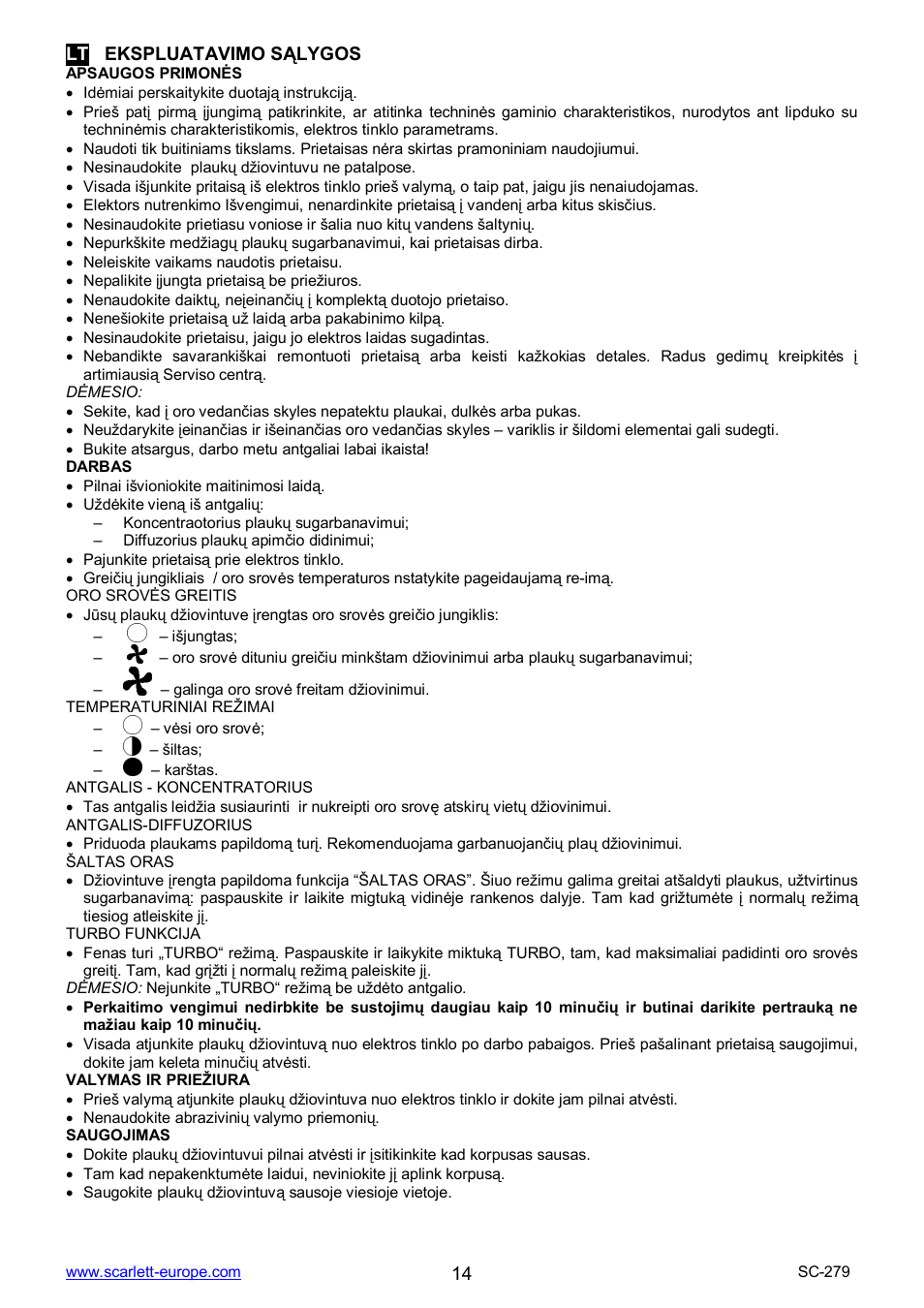 Scarlett SC-279 User Manual | Page 14 / 18