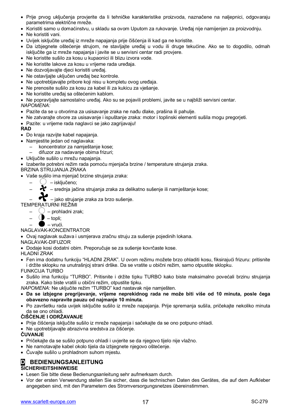 Scarlett SC-279 User Manual | Page 17 / 18