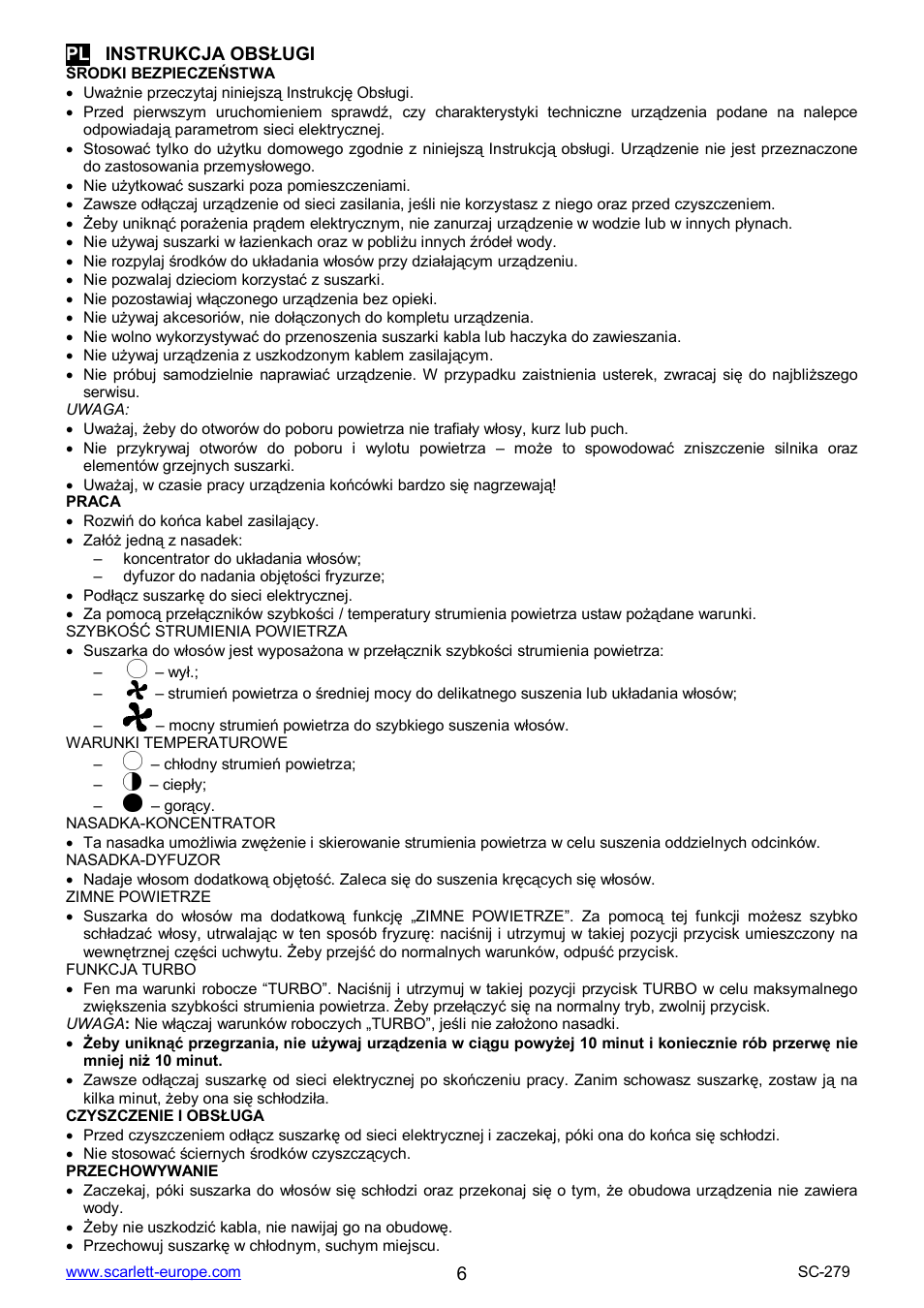 Scarlett SC-279 User Manual | Page 6 / 18