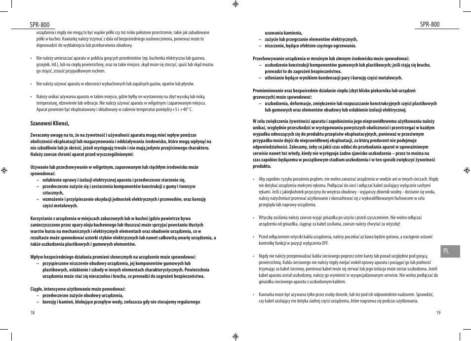 Spr-800, Spr-800 pl | Dyras SPR-800 User Manual | Page 10 / 37