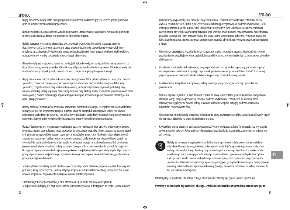 Spr-800, Spr-800 pl | Dyras SPR-800 User Manual | Page 11 / 37