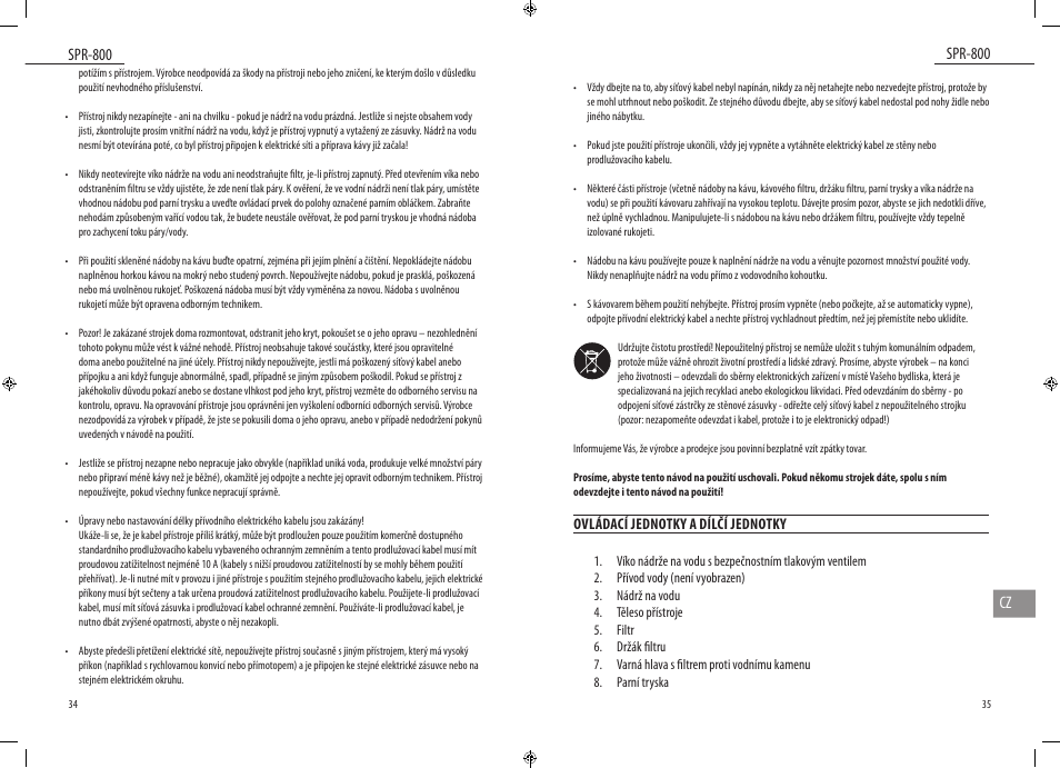 Spr-800, Spr-800 cz | Dyras SPR-800 User Manual | Page 18 / 37