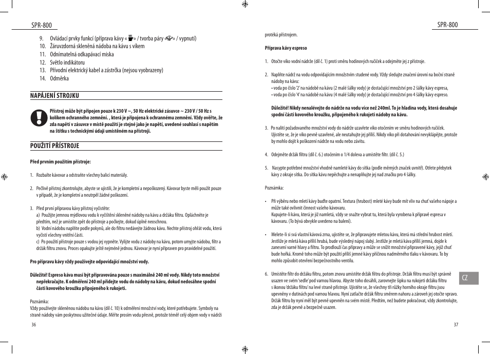 Spr-800, Spr-800 cz | Dyras SPR-800 User Manual | Page 19 / 37