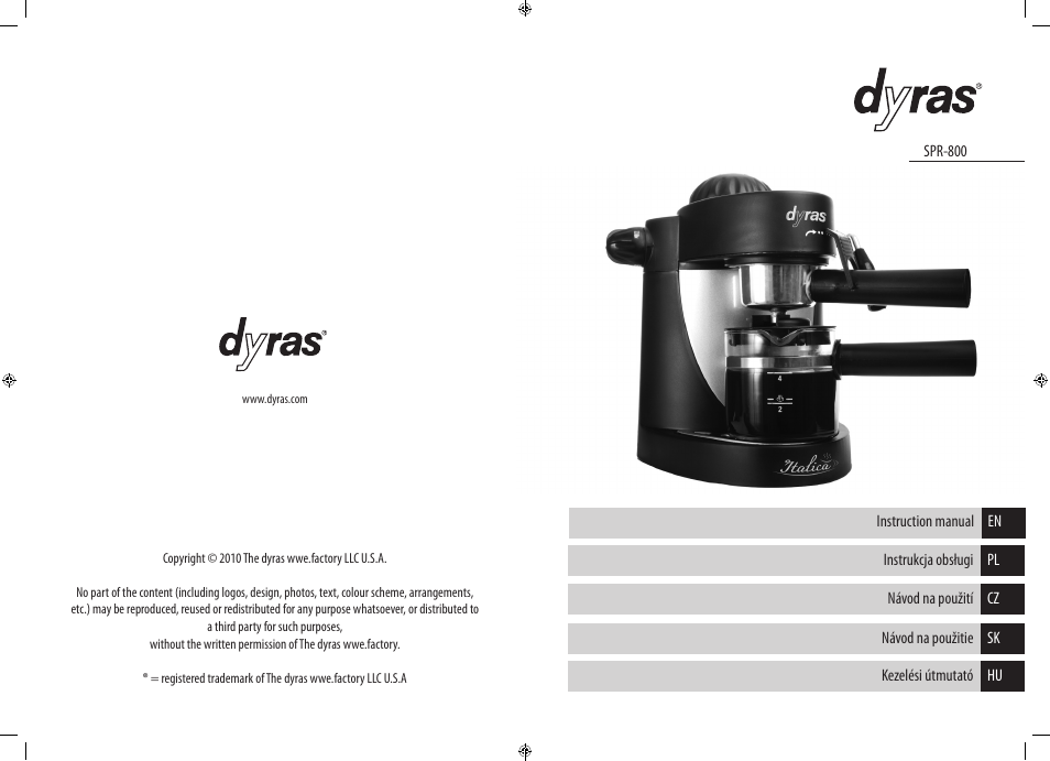 Dyras SPR-800 User Manual | Page 2 / 37