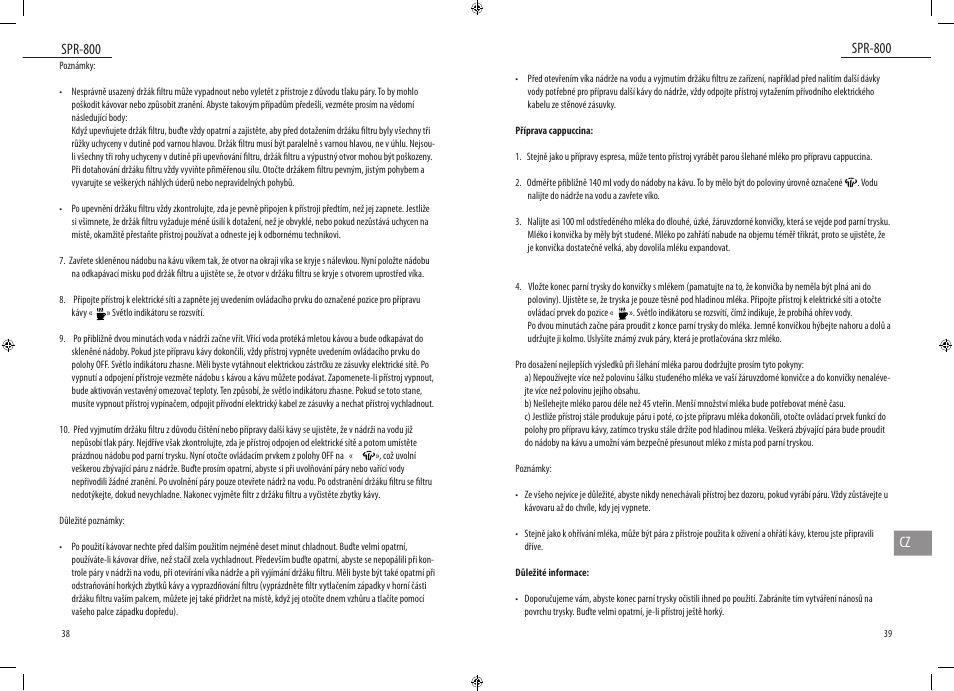 Spr-800, Spr-800 cz | Dyras SPR-800 User Manual | Page 20 / 37