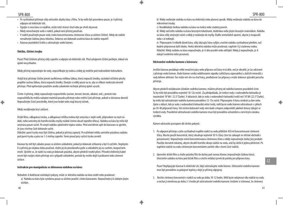 Spr-800, Spr-800 cz | Dyras SPR-800 User Manual | Page 21 / 37