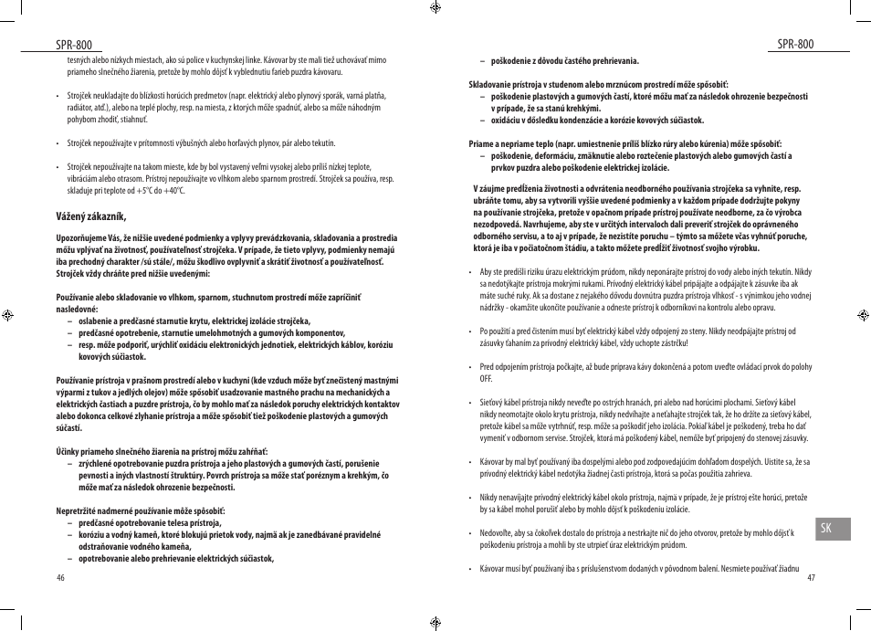 Spr-800, Spr-800 sk | Dyras SPR-800 User Manual | Page 24 / 37