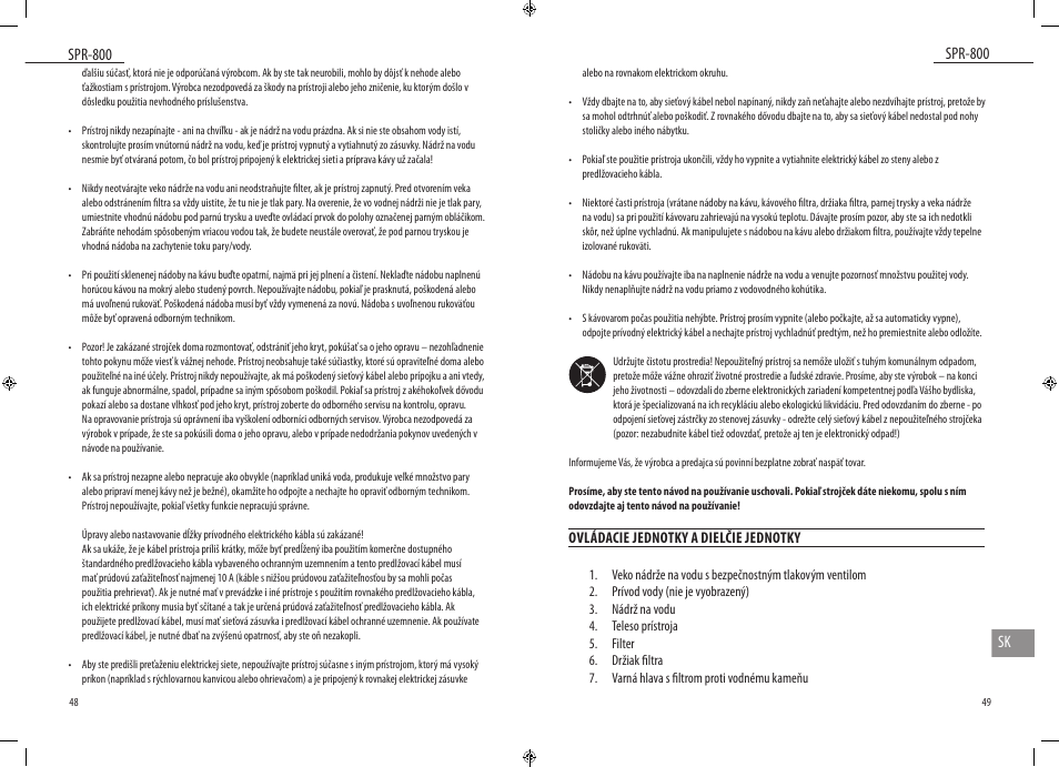 Spr-800, Spr-800 sk | Dyras SPR-800 User Manual | Page 25 / 37