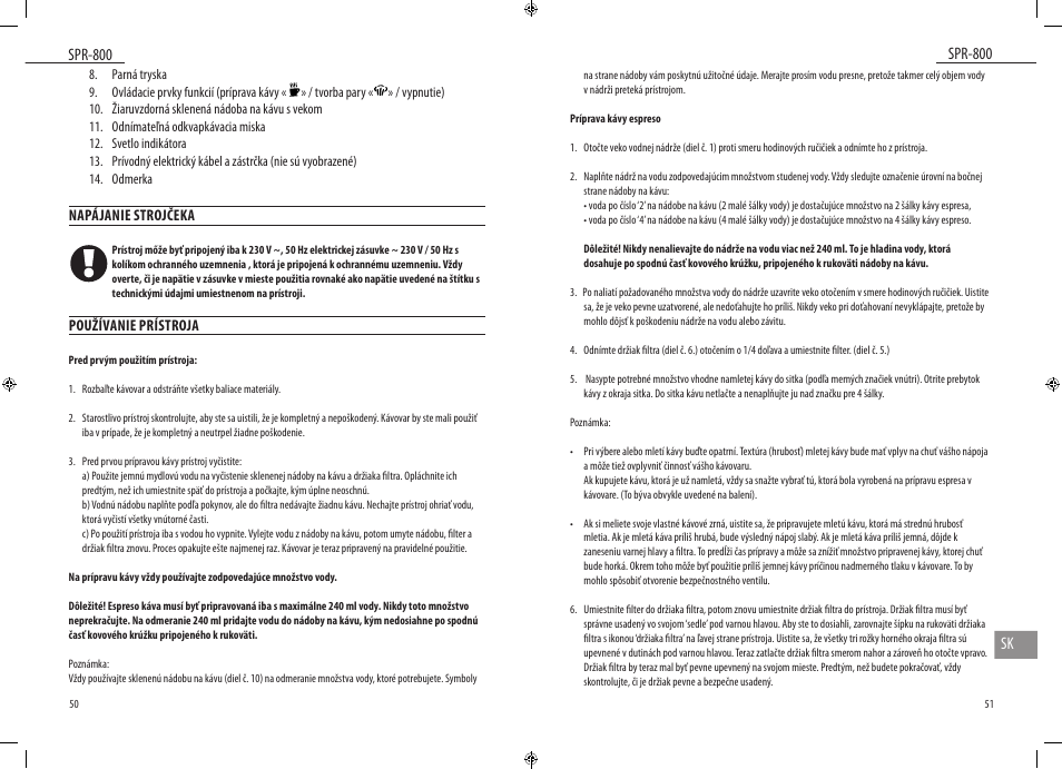 Spr-800, Spr-800 sk | Dyras SPR-800 User Manual | Page 26 / 37