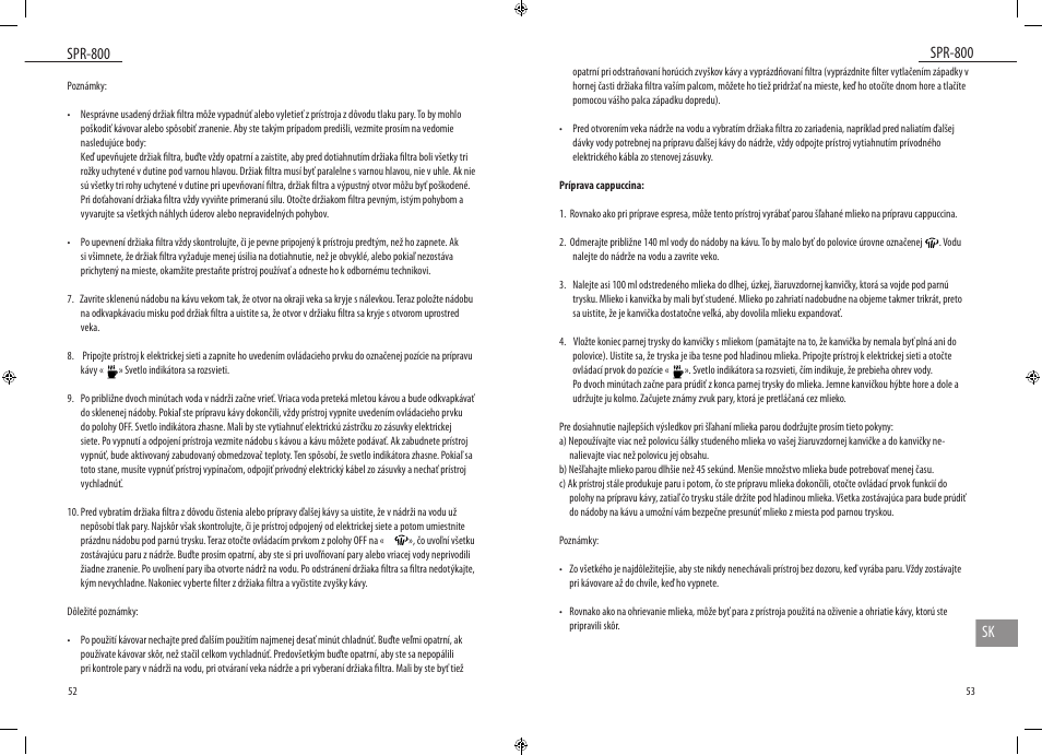 Spr-800, Spr-800 sk | Dyras SPR-800 User Manual | Page 27 / 37