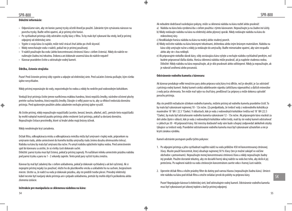 Spr-800, Spr-800 sk | Dyras SPR-800 User Manual | Page 28 / 37