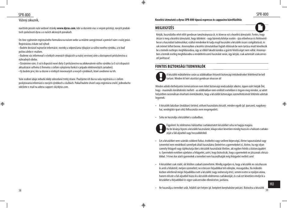 Spr-800 hu, Spr-800 | Dyras SPR-800 User Manual | Page 30 / 37
