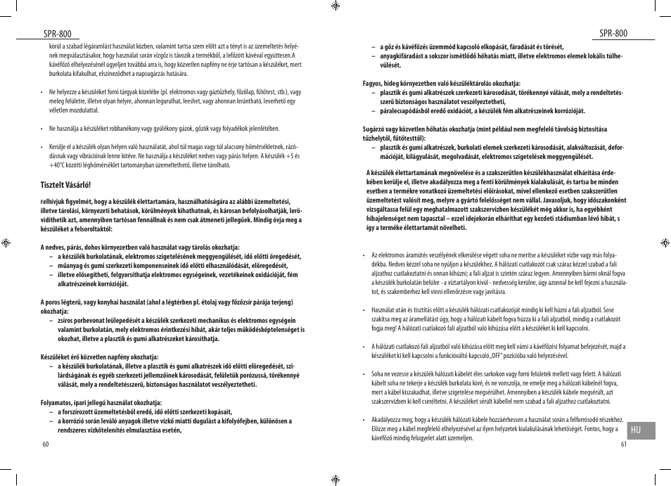 Spr-800, Spr-800 hu | Dyras SPR-800 User Manual | Page 31 / 37