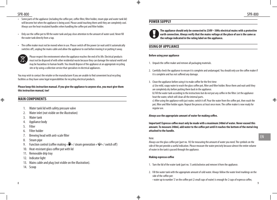 Dyras SPR-800 User Manual | Page 5 / 37