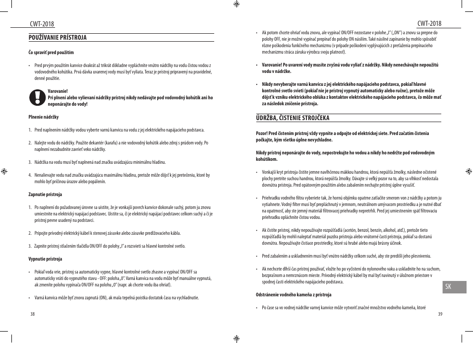 Cwt-2018, Cwt-2018 sk | Dyras CWT-2018 User Manual | Page 20 / 27
