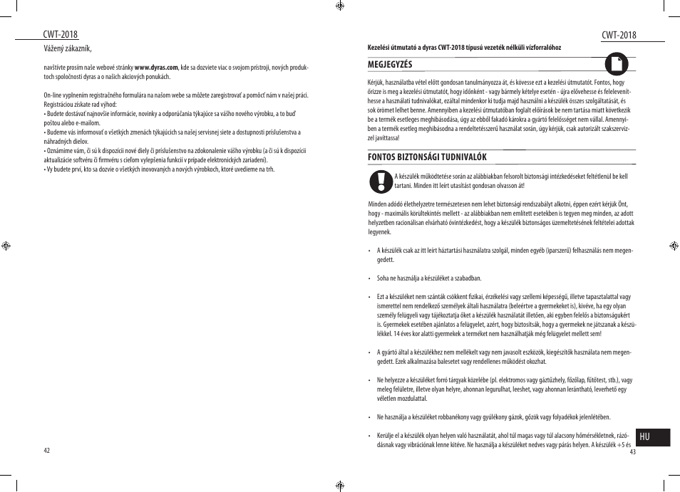 Cwt-2018 hu, Cwt-2018 | Dyras CWT-2018 User Manual | Page 22 / 27