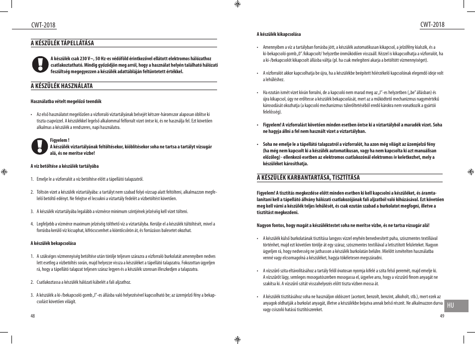 Cwt-2018, Cwt-2018 hu | Dyras CWT-2018 User Manual | Page 25 / 27