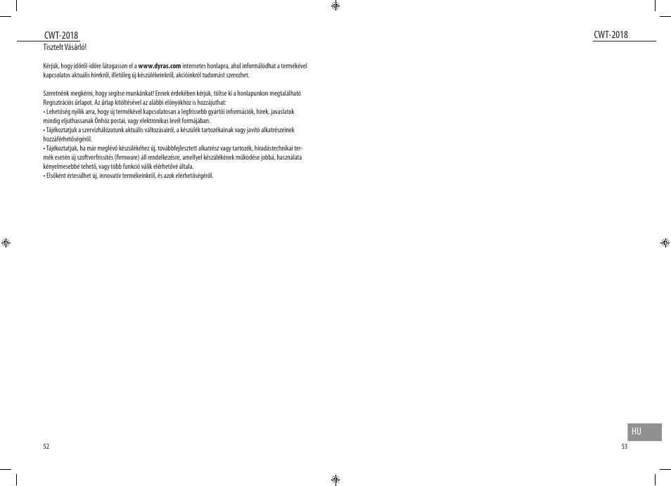 Dyras CWT-2018 User Manual | Page 27 / 27