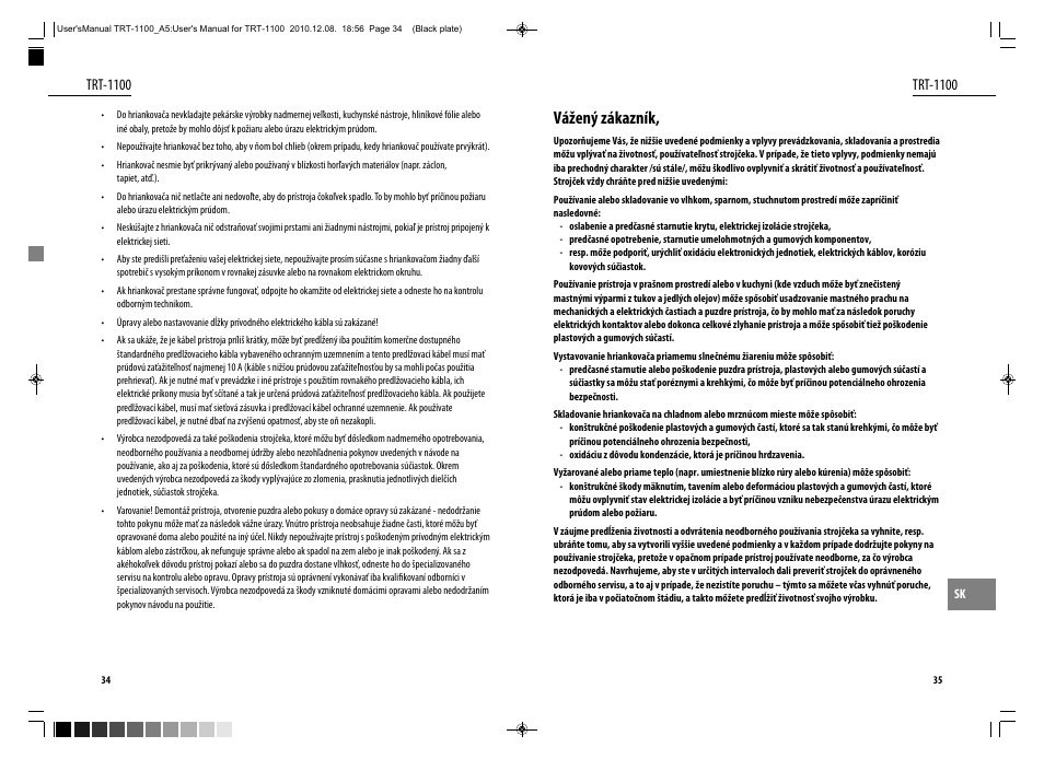 Vážený zákazník, Trt-1100 | Dyras TRT-1100 User Manual | Page 18 / 27