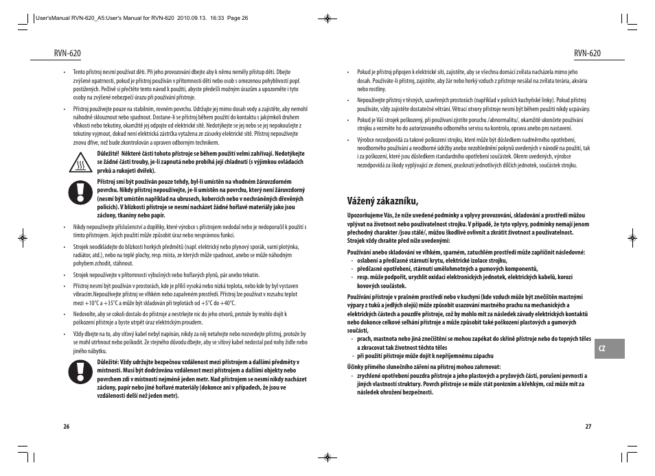Vážený zákazníku, Rvn-620 | Dyras RVN-620 User Manual | Page 14 / 29