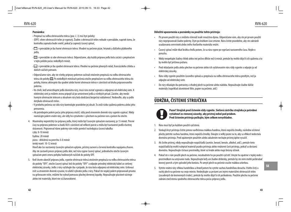 Údržba, čistenie strojčeka, Rvn-620 | Dyras RVN-620 User Manual | Page 22 / 29