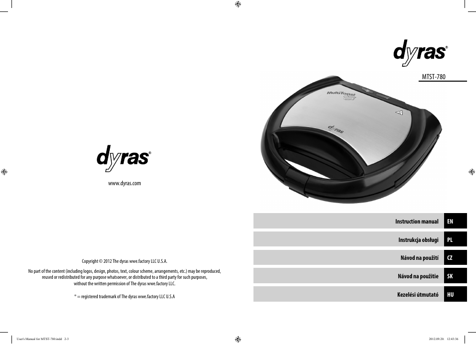 Mtst-780 | Dyras MTST-780 User Manual | Page 2 / 29