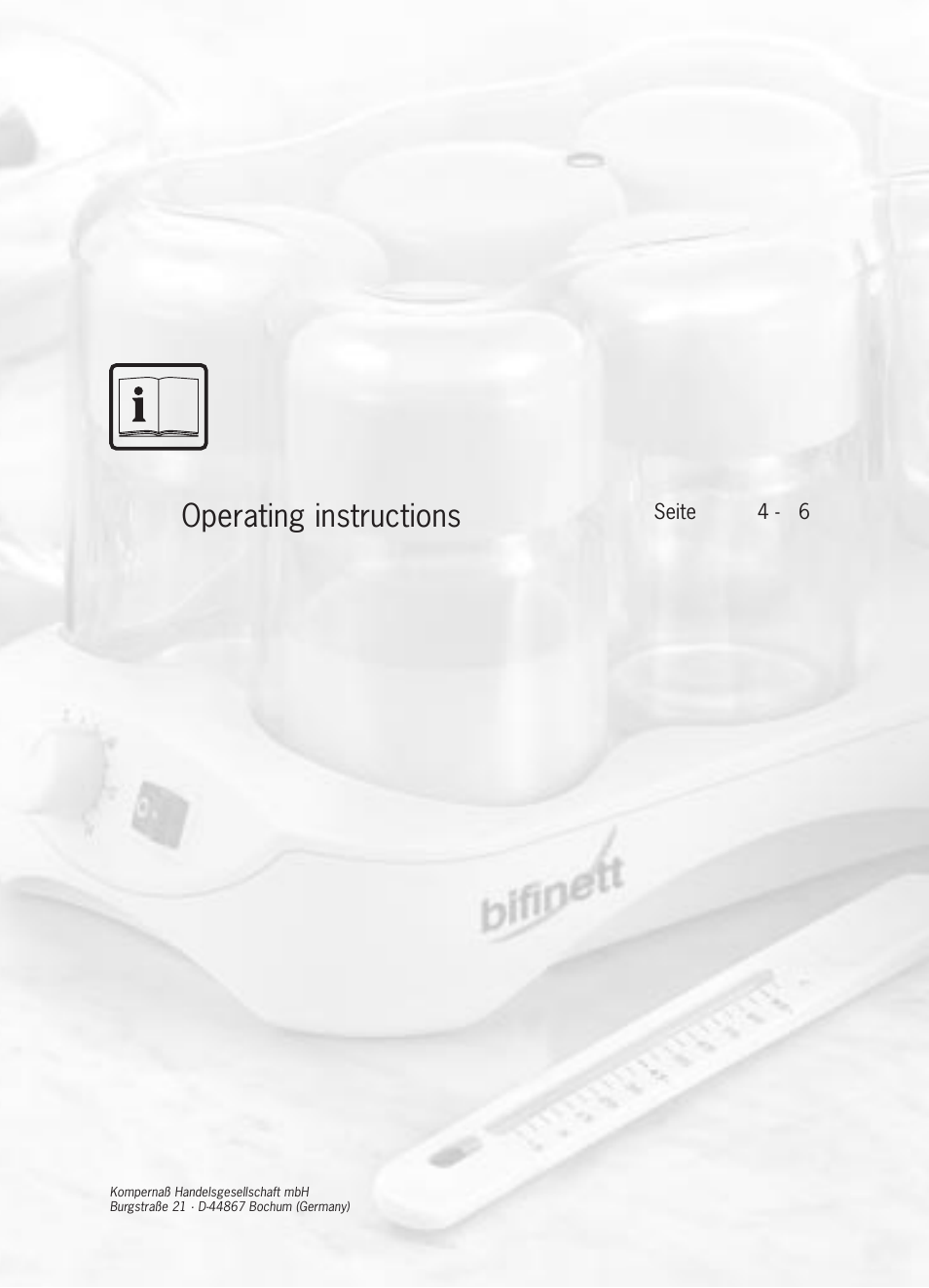 Operating instructions | Bifinett KH 458 User Manual | Page 2 / 7