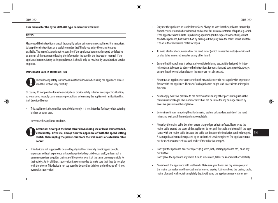 Dyras SHM-282 User Manual | Page 3 / 35