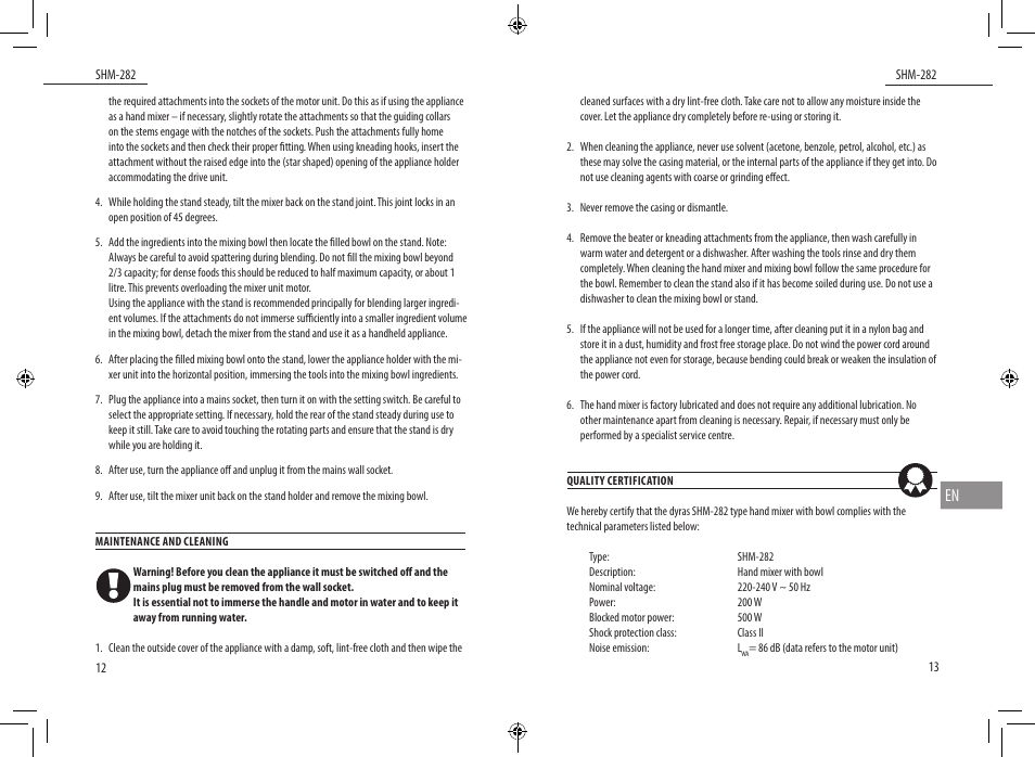 Dyras SHM-282 User Manual | Page 7 / 35
