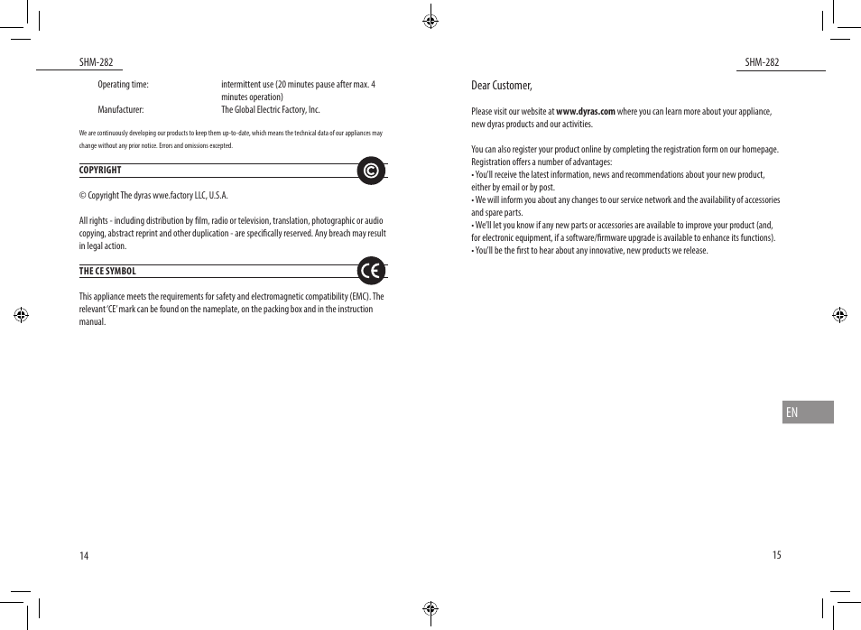Dyras SHM-282 User Manual | Page 8 / 35