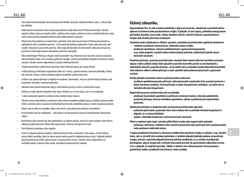 Vážený zákazníku, Kscl-400 | Dyras KSCL-400 User Manual | Page 12 / 25