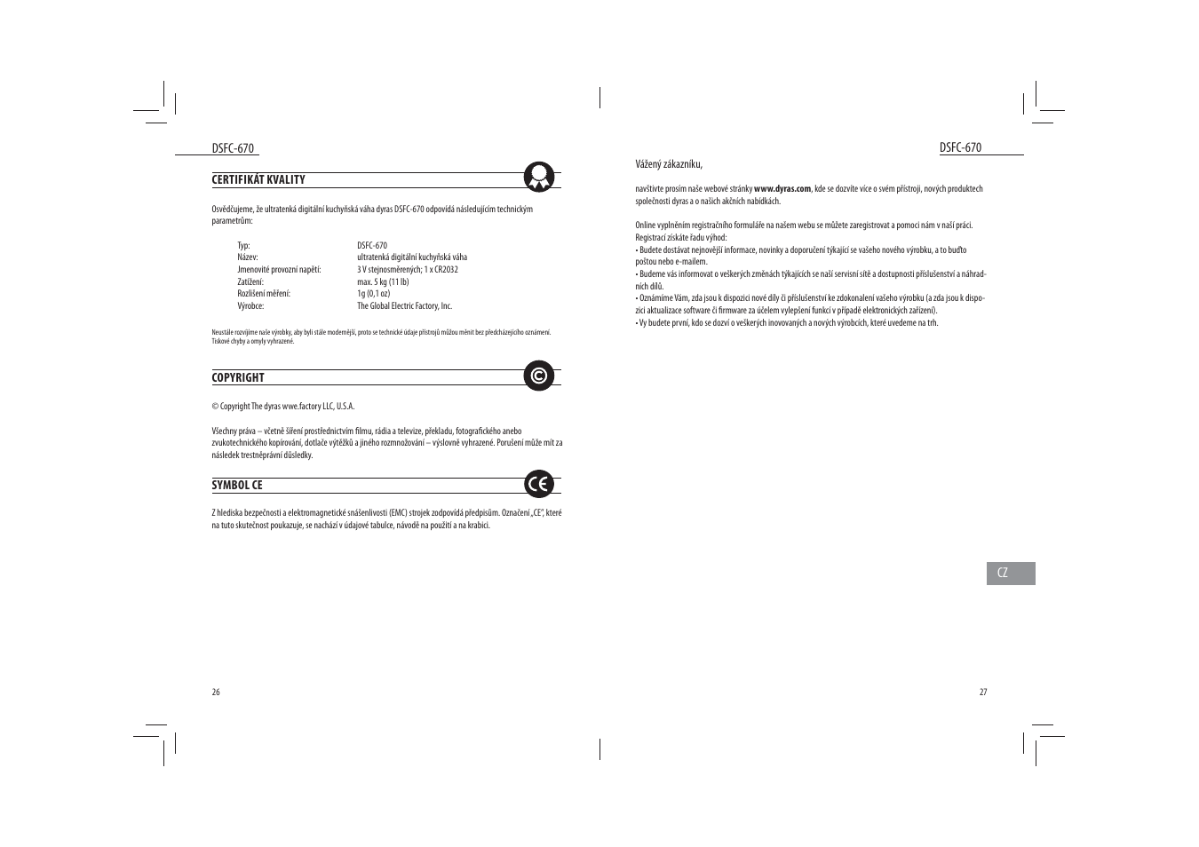 Dyras DSFC-670 User Manual | Page 14 / 27