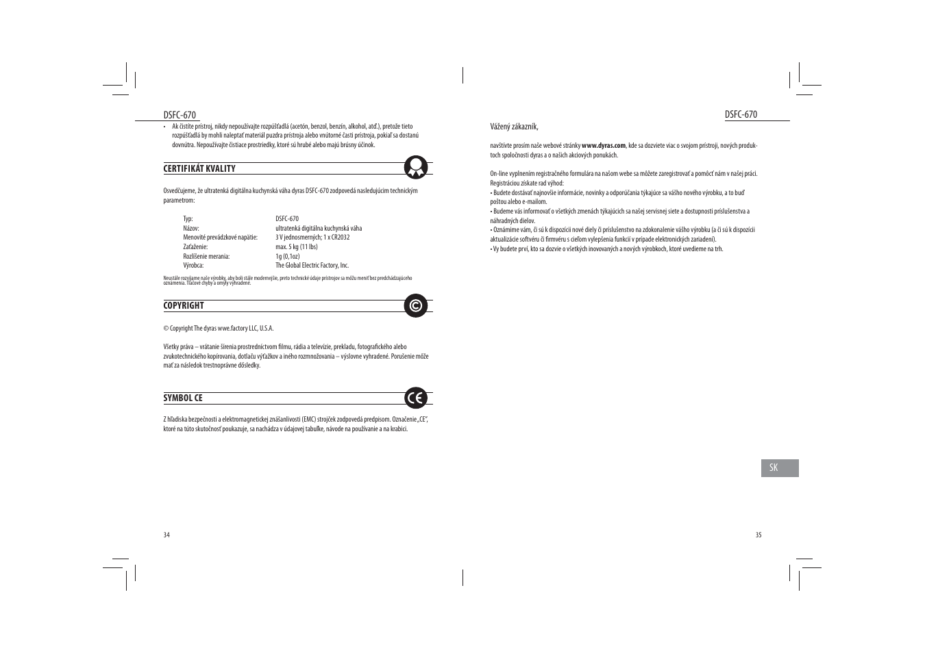 Dyras DSFC-670 User Manual | Page 18 / 27