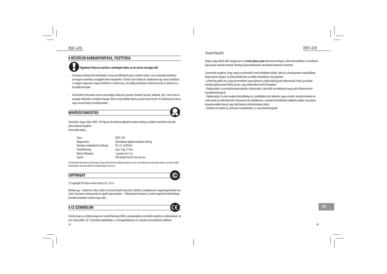 Dyras DSFC-670 User Manual | Page 22 / 27