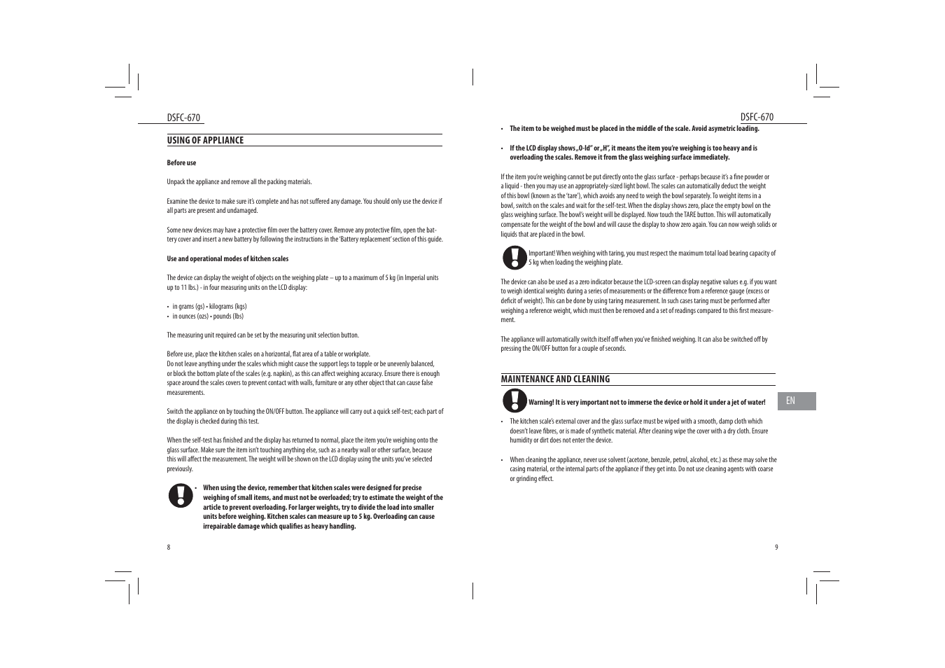 Dyras DSFC-670 User Manual | Page 5 / 27