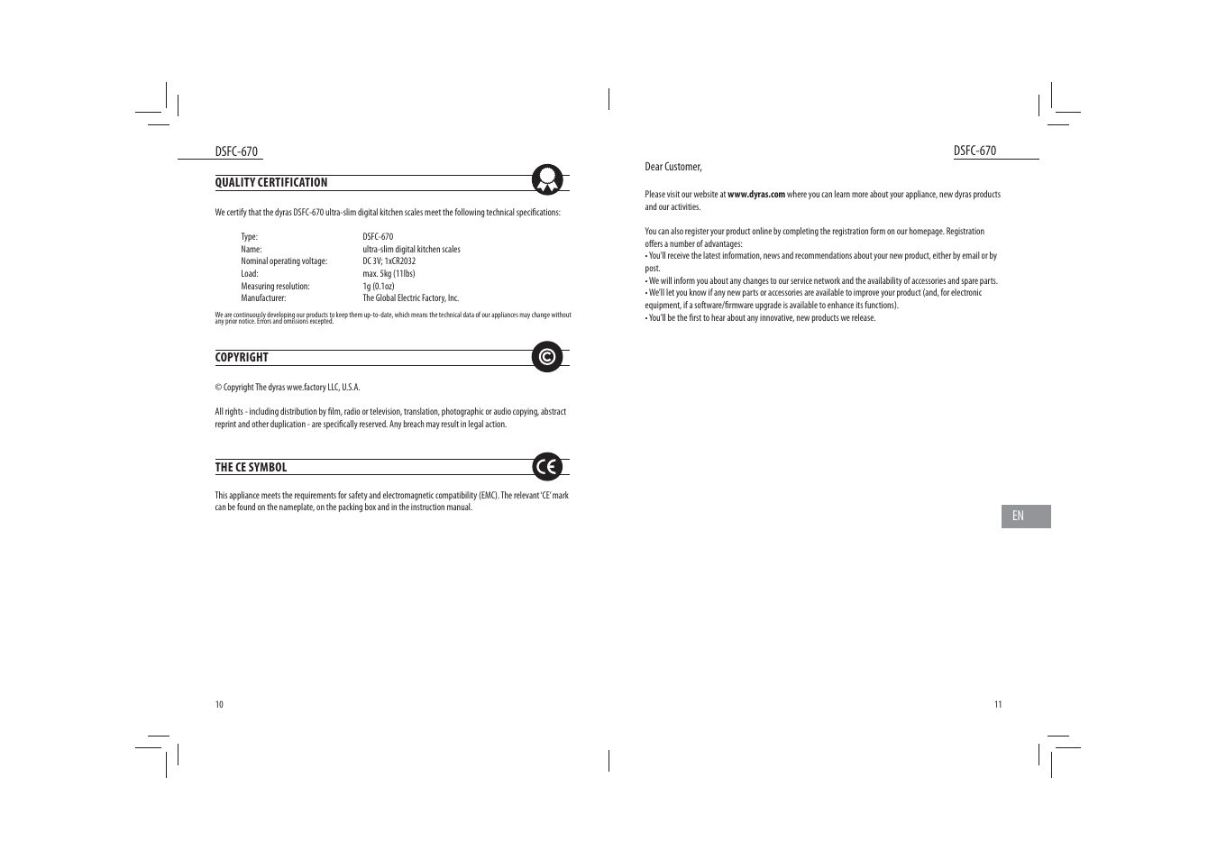 Dyras DSFC-670 User Manual | Page 6 / 27