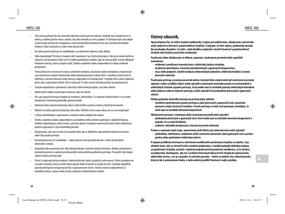 Vážený zákazník, Dwsc-300 | Dyras DWSC-300 User Manual | Page 17 / 29