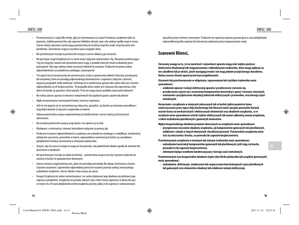 Szanowni klienci, Dwsc-300 | Dyras DWSC-300 User Manual | Page 8 / 29