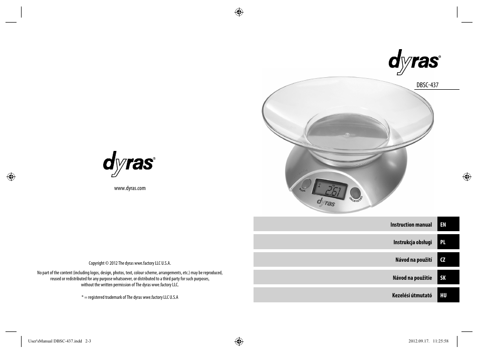 Dyras DBSC-437 User Manual | Page 2 / 23