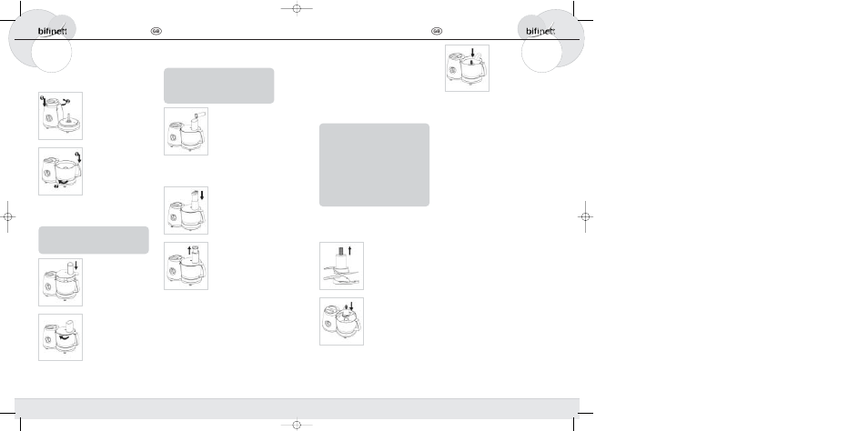 6 assembling the food processor, 7 working with the mixing bowl, 1 working with the cutting blade | Bifinett KH 700 User Manual | Page 4 / 7