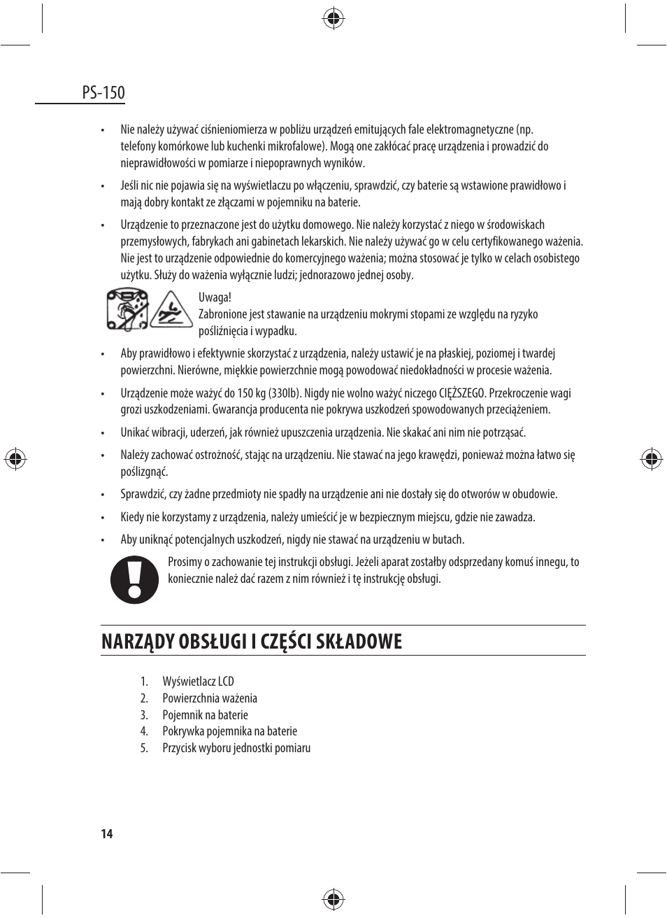 Narządy obsługi i części składowe, Ps-150 | Dyras PS-150 User Manual | Page 14 / 41