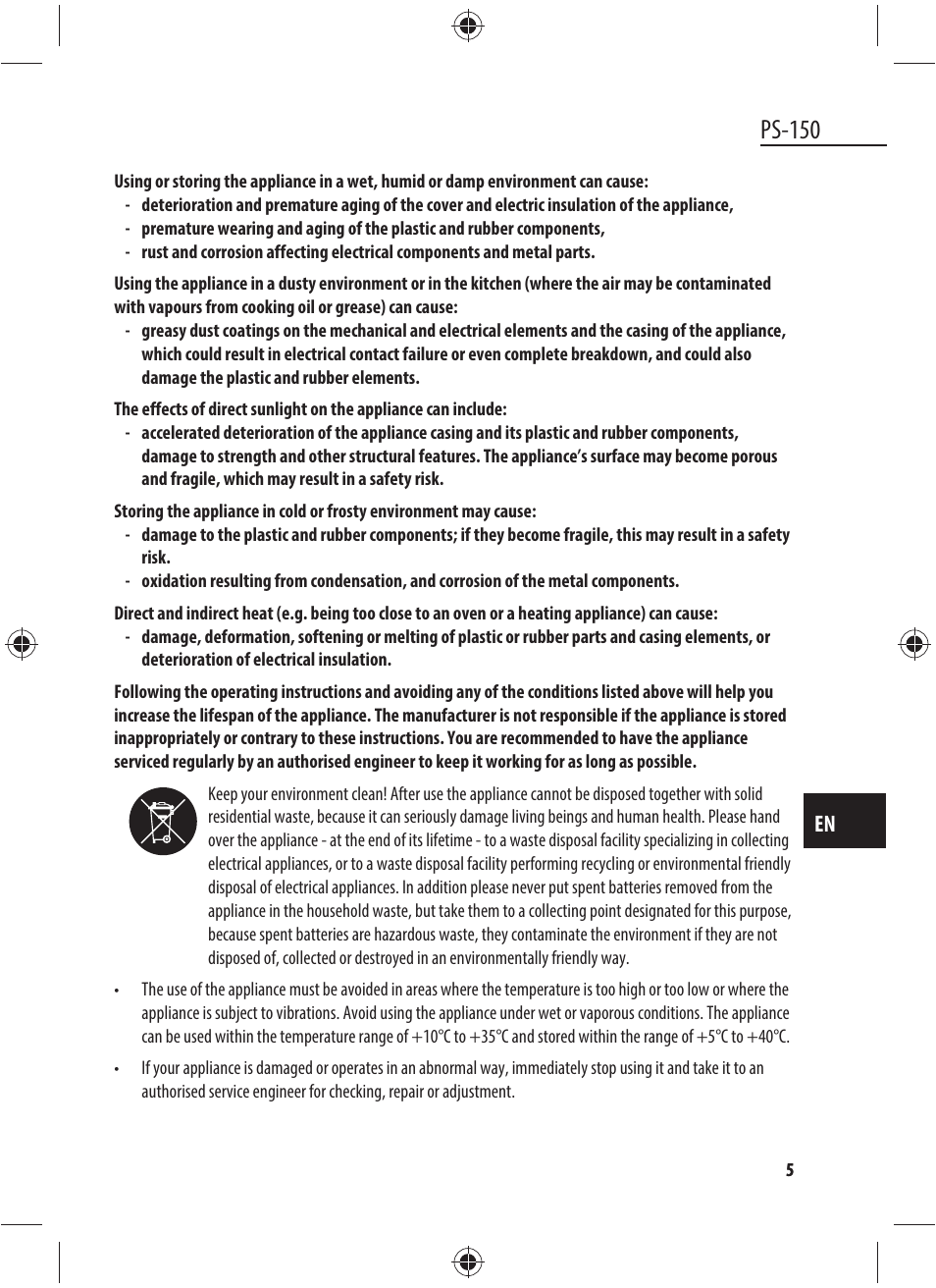 Ps-150 | Dyras PS-150 User Manual | Page 5 / 41